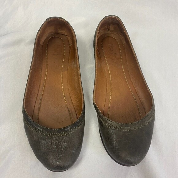 Frye Carson Ballet Flats Leather Slip On Brown Shoes Closed Toe Size 6.5 Ballet - Picture 2 of 9
